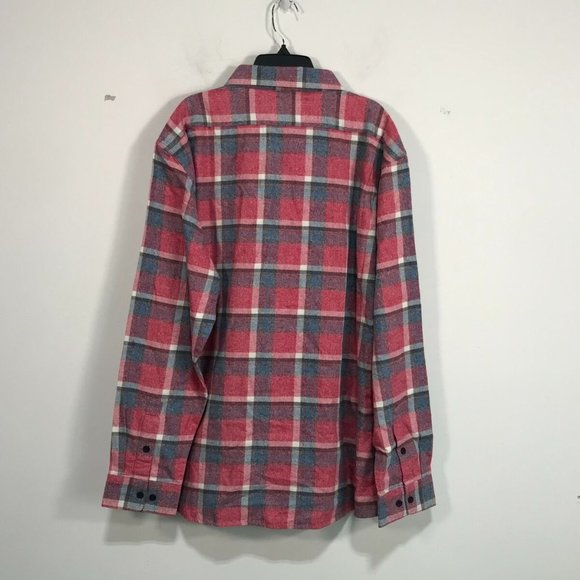 Normal Brand Men's Twisted Yarn Long Sleeve Plaid Button Up Shirt, Size XL - Red - Picture 5 of 12